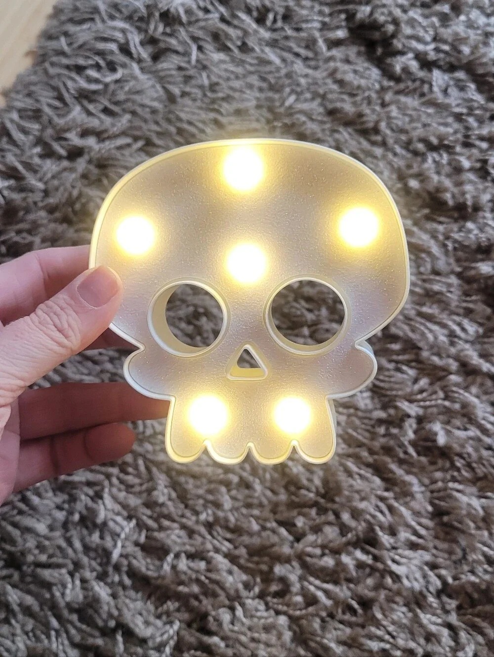 LED Skull Night Light in White - Decorative Home Accent